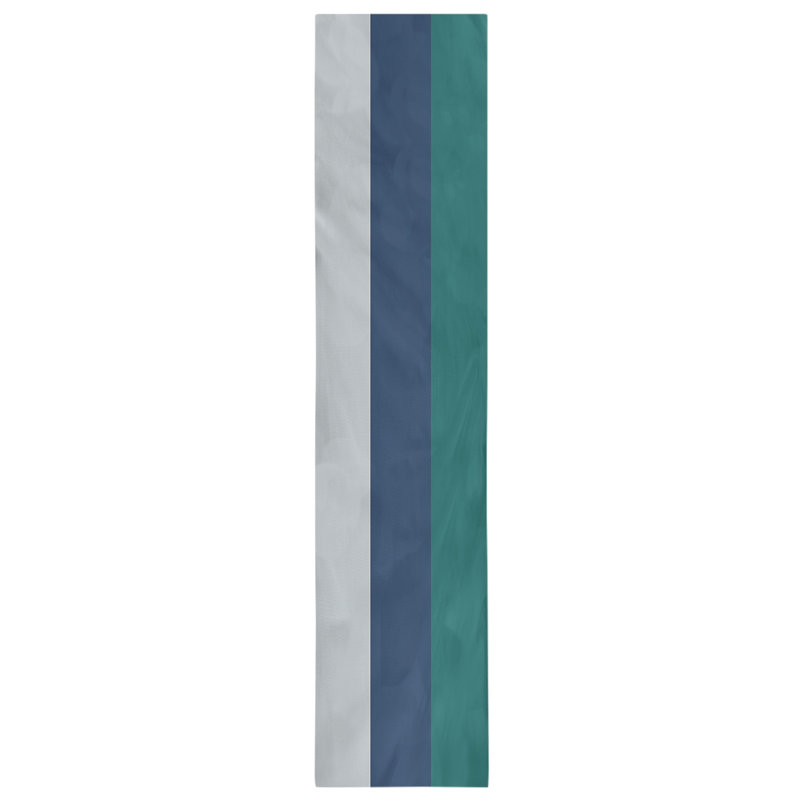 Chemin de table Seattle, 90 po x 16 po, Argent métallique / bleu marine / vert nord-ouest, Seattle