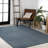 Fincham High-Low Minimalist Scandi Striped Navy/ivory Indoor/Outdoor Rug-1251859826