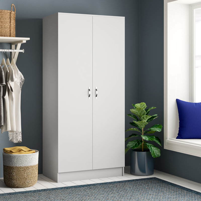 Maybery 2 Door Manufactured Wood Wardrobe, White