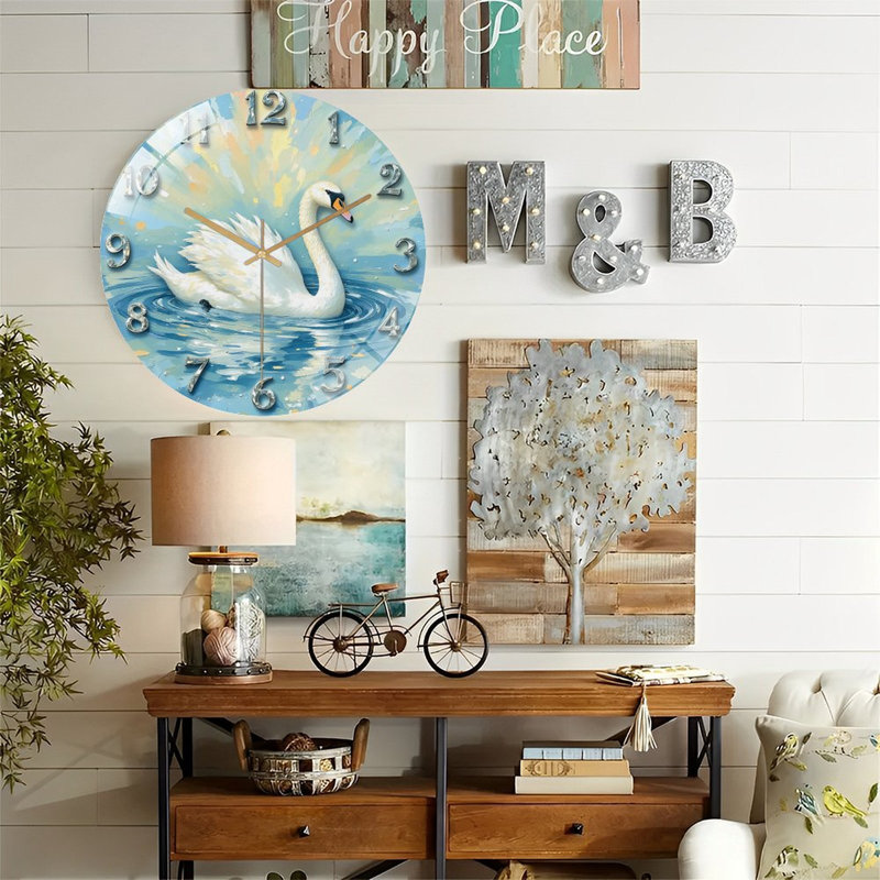Horloge murale Swan, horloge murale 12 po
