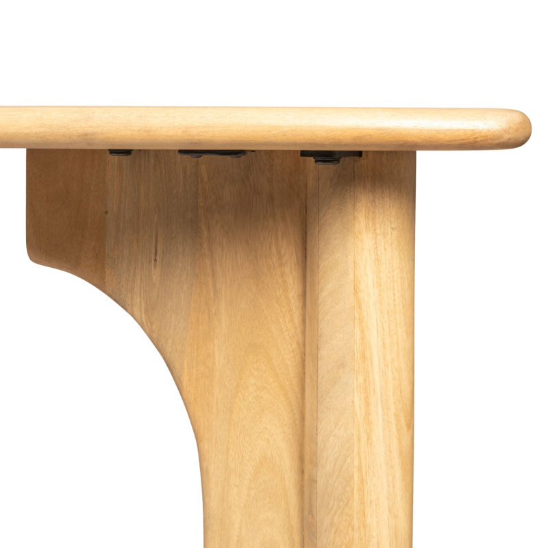 Everly Rectangular Mango Wood Dining Table with Arched Base
