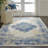 Burnie Oriental Blue/Ivory Area Rug-45897036