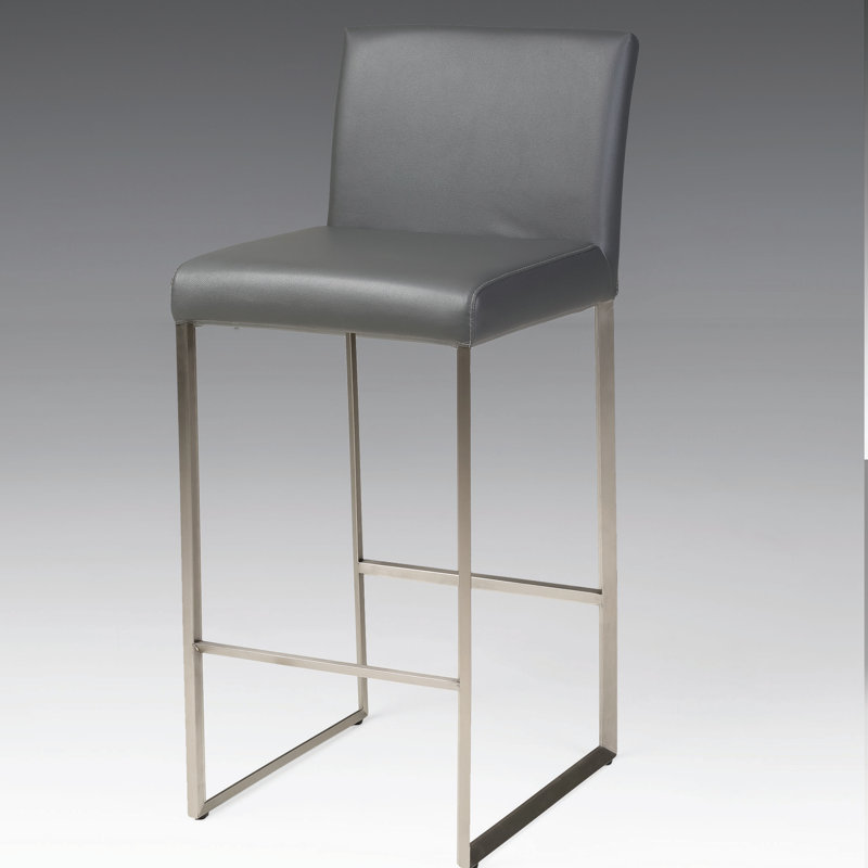 Tate Upholstered Counter Stool, Gray, Bar Stool (30" Seat Height)