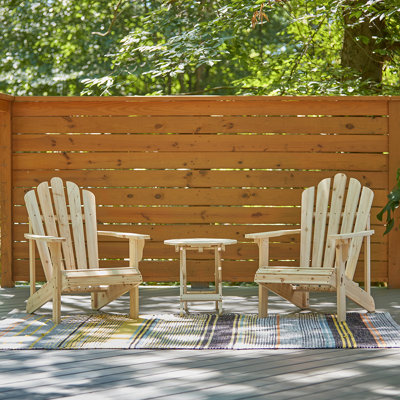 Brently Solid Wood Adirondack Chair with Table