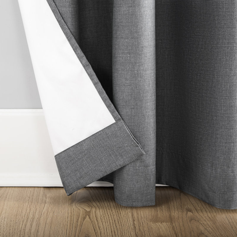 Gray Polyester Blackout Grommet Curtain Panel 50x108
