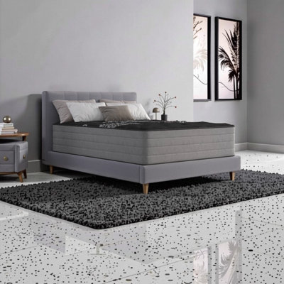 14" Heavy Duty Firm Quilted Queen Mattress with Ice Cover & Copper-Infused Visco Foam, Made in USA