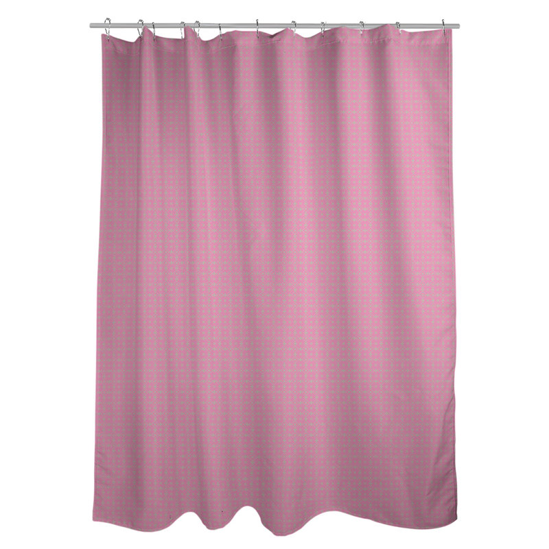 Katelyn Elizabeth Geometric Shower Curtain, Pink/Green