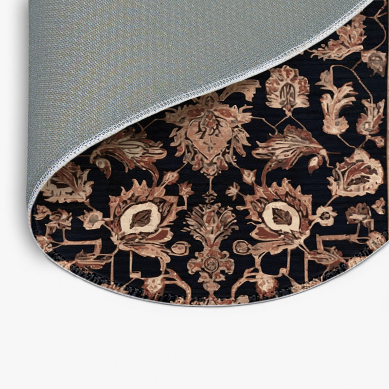 Tapis d'intérieur et d'extérieur brun Persian, Rond 5 pi