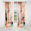 Satler - bleu doux et rose Mid Century Art III - rideau moderne - velours obscurcissant - 1 panneau-2024548167