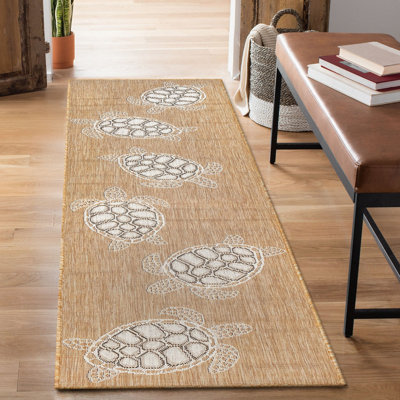 Tapis brun clair intérieur / extérieur Ashwin