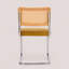 Chaise d'appoint en porte-à-faux avec dossier en rotin de canne et structure en acier-340965874