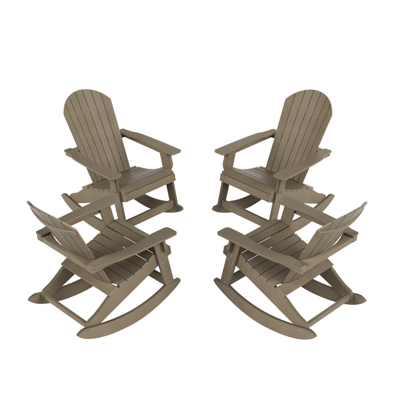 Arrlo Outdoor Adirondack HIPS Rocking Chair, Taupe
