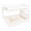 Lit superposé double au-dessus de grand lit double avec tablettes de rangement, escalier, lit gigogne et lumière DEL, blanc-2087019473