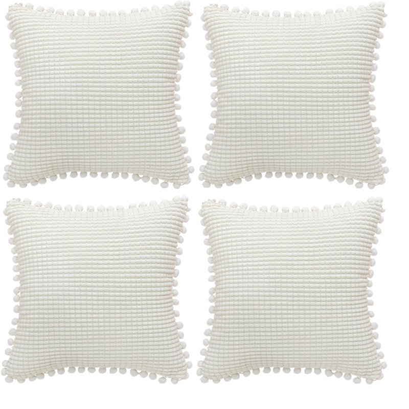  18'' Throw Pillow Cover, White