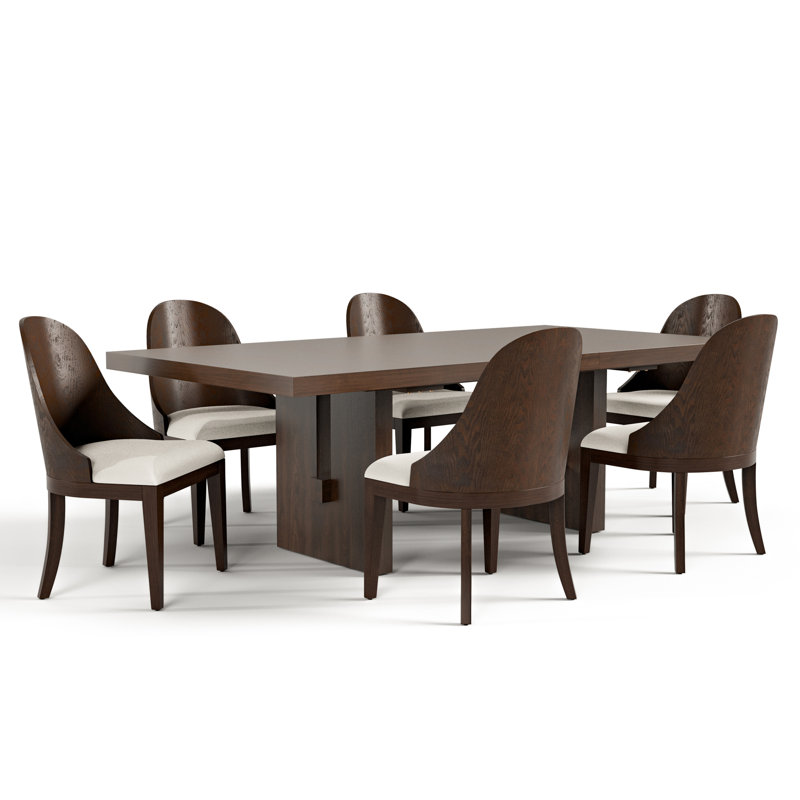 Ensemble de table de salle à manger Lakin, 7 pièces : table, 6 chaises