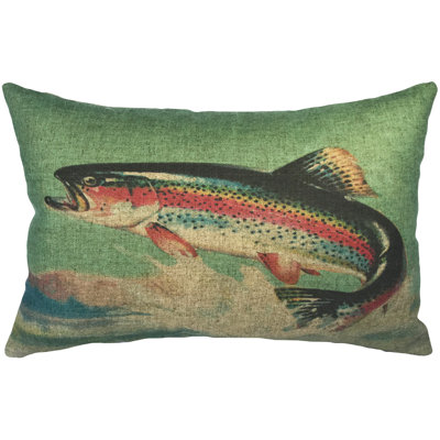  Trout Linen Lumbar Pillow