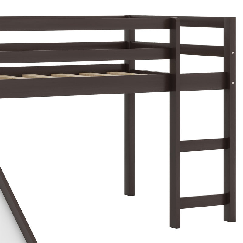 Lit mezzanine avec glissade, Espresso