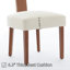 Chaises de salle à manger rembourrées de style Mid-Century, chaises de salle à manger en bois massif avec dossier incurvé, chaise d'appoint avec pieds en bois massif pour salle à manger, blanc-1217594532-1217638524