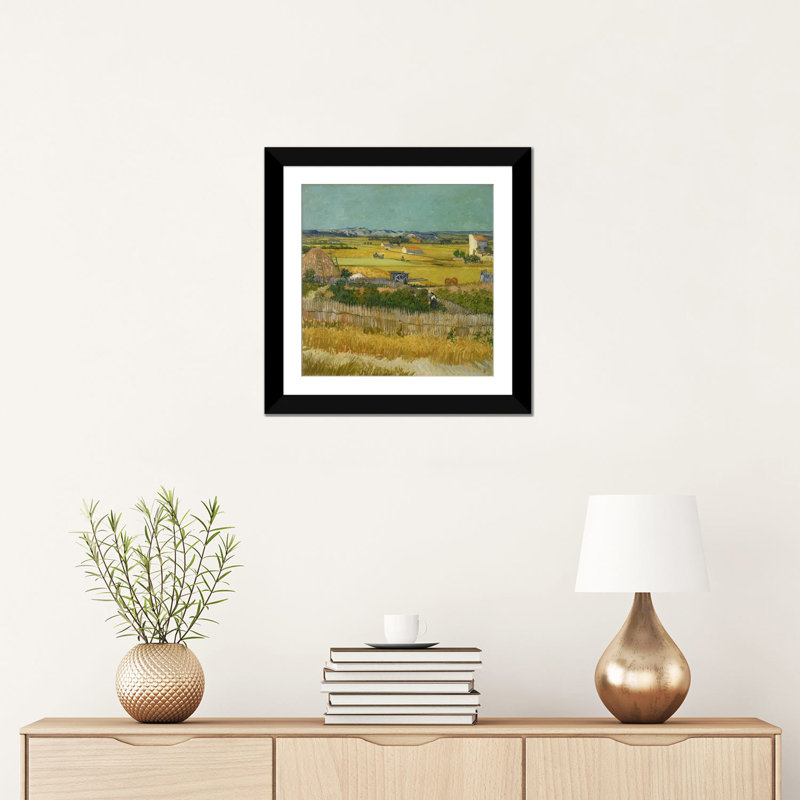 «The Harvest» par Vincent Van Gogh, reproduction d'art sur toile tendue, H 24 po x l 24 po x P 1 po, Papier avec cadre noir