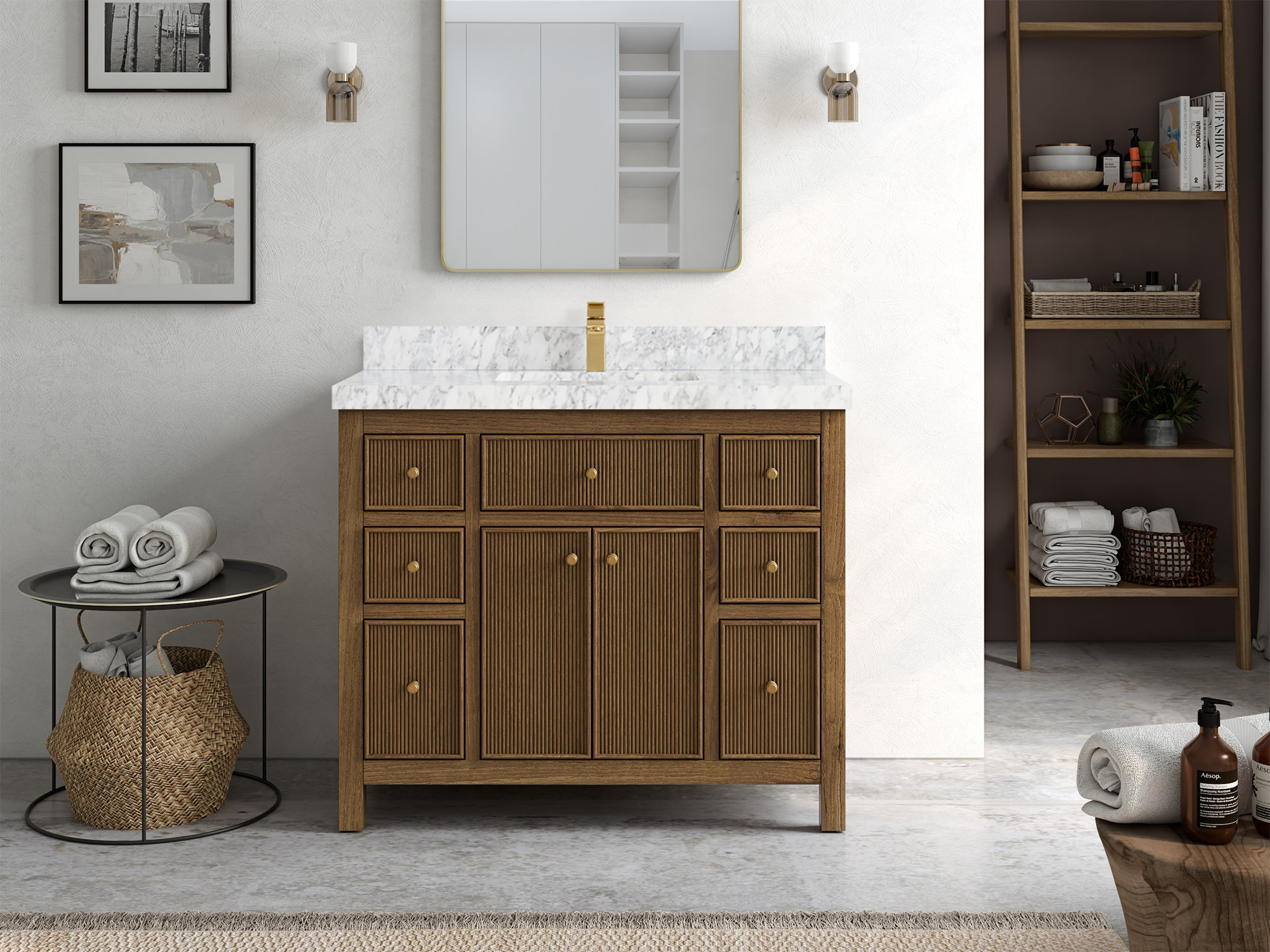 Willow Collections Sonoma Teak 42'' Free-standing Single Bathroom ...