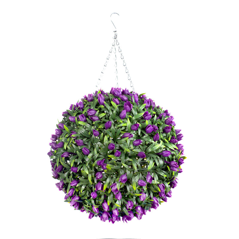 Faux Plant, Purple, 38cm H x 38cm W x 38cm D