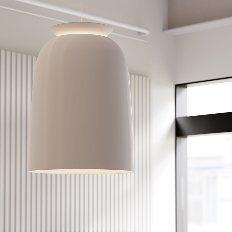 Belle 1 - Light LED Pendant, Satin White, 27.5" H x 19.5" W x 19.5" D