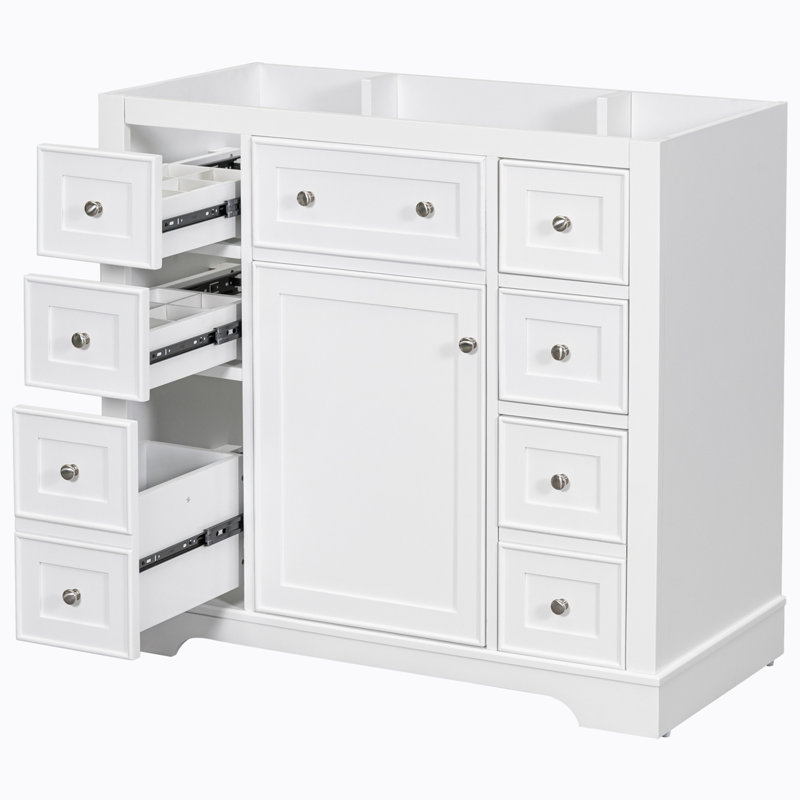 Base de meuble-lavabo simple 35,60 po seulement, Blanc