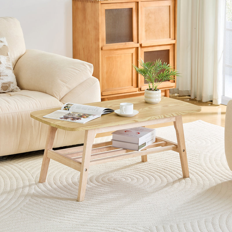 Table basse en bois massif à double couche de 39 pouces pour appartement et bureau, espace de rangement d'une profondeur de 40,08 pouces avec espace de repos pour salon de beauté