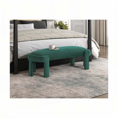 Banc rembourré en velours