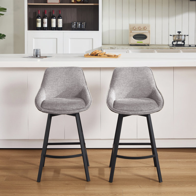 Absalom 65cm Swivel Bar Stool, Grey