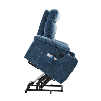 Electric Power Lift Recliner Chair Sofa With Massage And Heat For Elderly, 3 Positions, 2 Side Pockets And Cup Holders, USB Ports, High-End Quality Fa -  Latitude RunÂ®, D70390D5ED104E73AA512E74CD986001