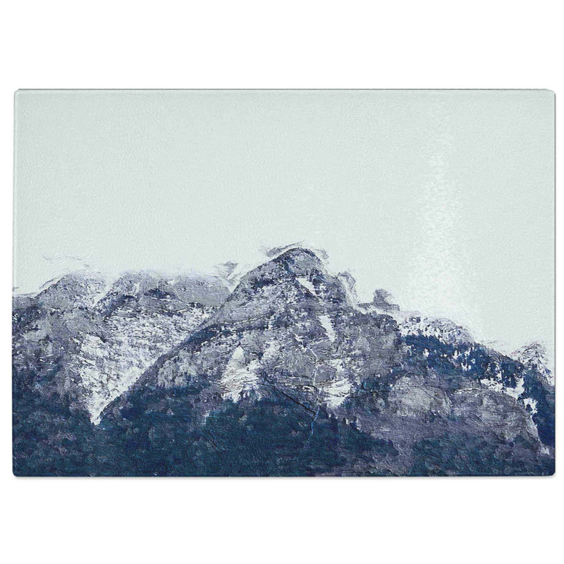 Tempered Glass Bucegi Mountains in Romania Chopping Board, 28.5 cm W x 20 cm L