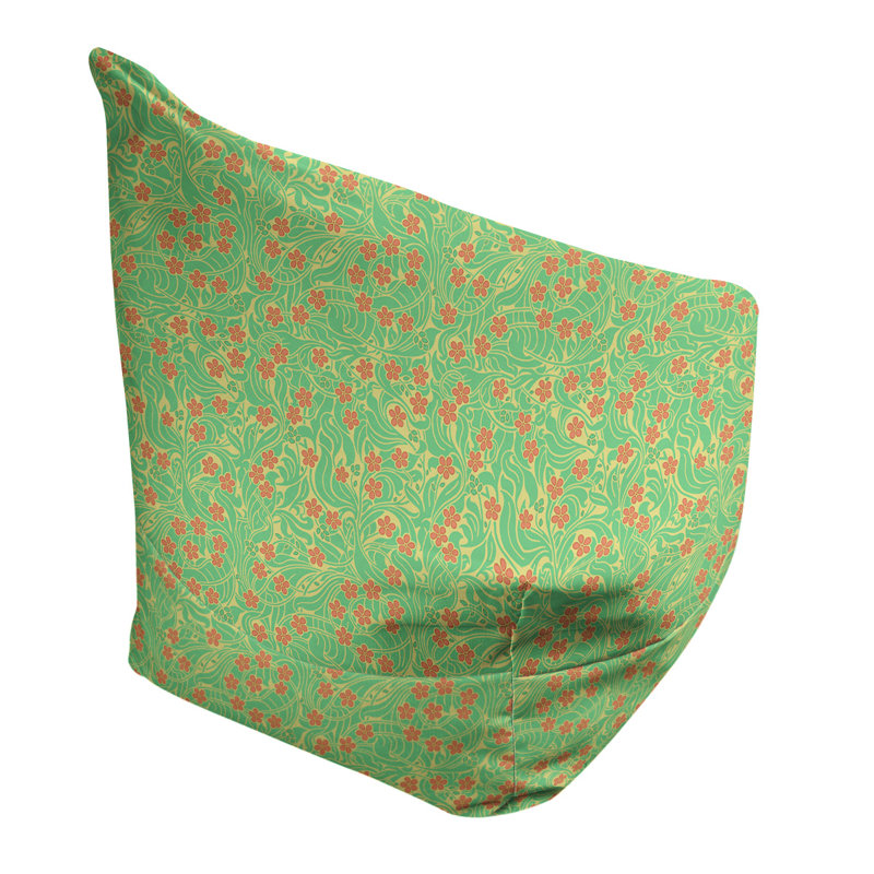 Sac de pois Leffel, Pouf fauteuil, H 38 po x l 42 po x P 29 po, Vert / Orange