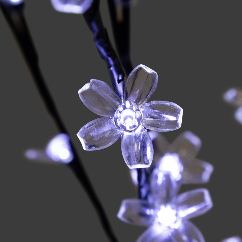 Branches d'arbres artificiels pré-éclairées 2,5 pi - lumières DEL, Blanc pur, 72