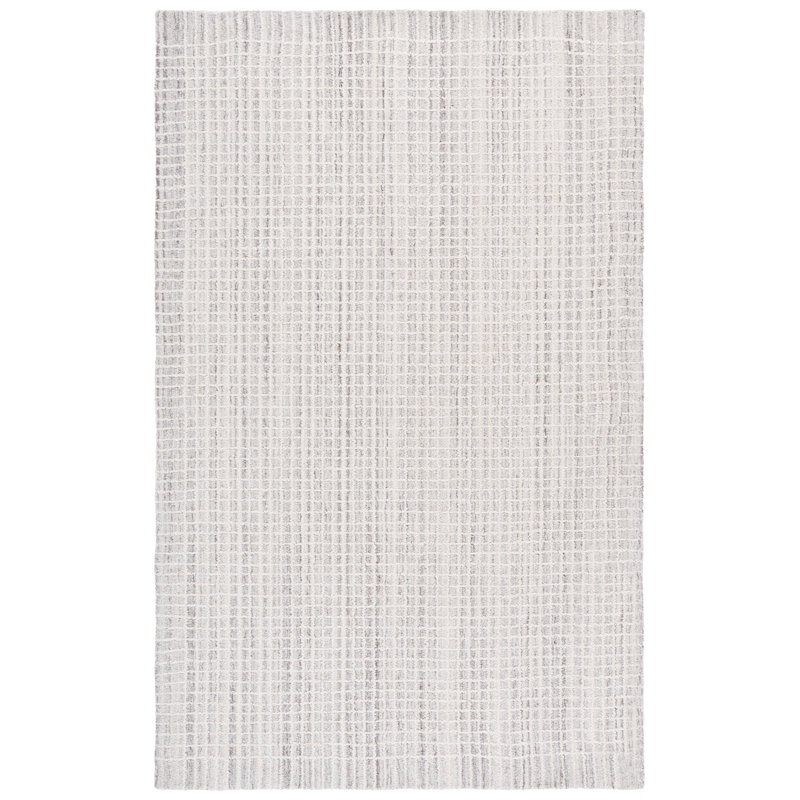 Abstract Hand Tufted Wool, Cotton Geometric Indoor Rug, Rectangle 9' x 12'