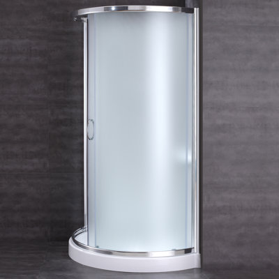 Ensemble de douche ronde encadrée 35 po x 35 po x 77 po et base incluse