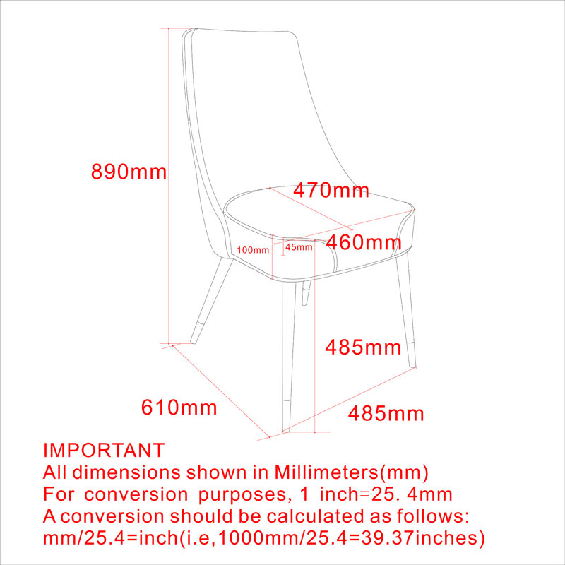 Chaise d'appoint rembourrée en métal Fasano, Noir