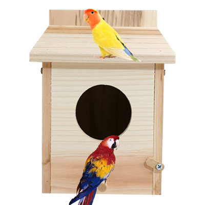 Bird House for Outside with Predator Guard Natural Wooden Bird Houses for Outdoors