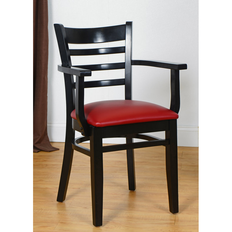 Littles 18'' H Upholstered Beech Arm Chair, Black