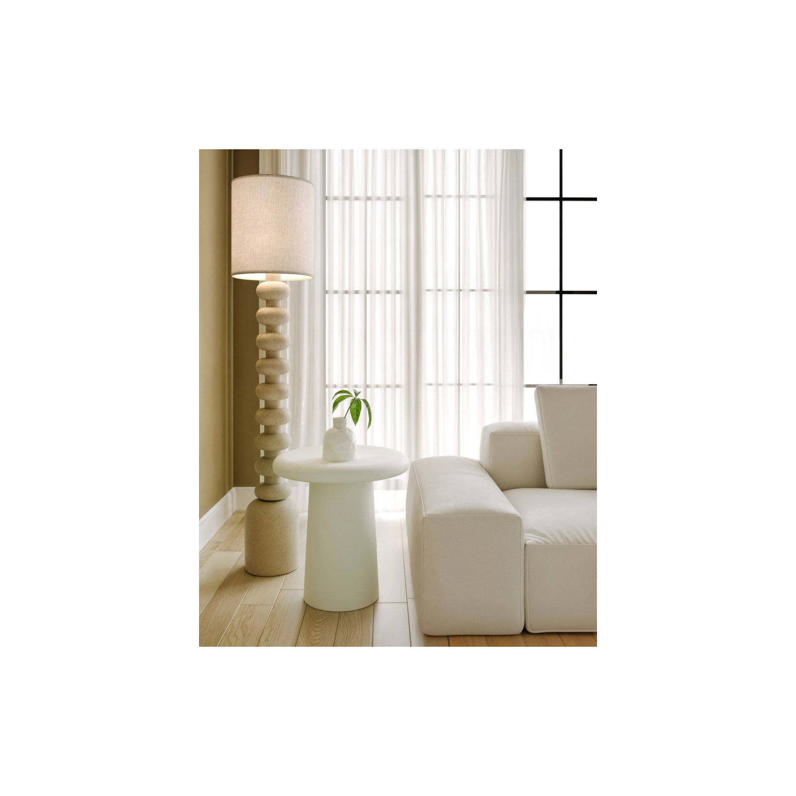 Kaden Wooden End Table In Rice