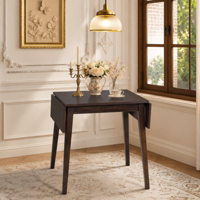 29"- 45" Extendable Dining Table for 4, Folding Kitchen Table with Rubberwood Legs, Space-Saving Dinner Table for Living Room, Kitchen, Dining Room, Small Space