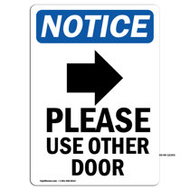 Signs ByLITA Classic Framed Please Use Other Door Left Arrow Sign
