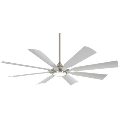 65'' 8 - Blade Outdoor LED Standard Ceiling Fan with Remote Control and Light Kit Included