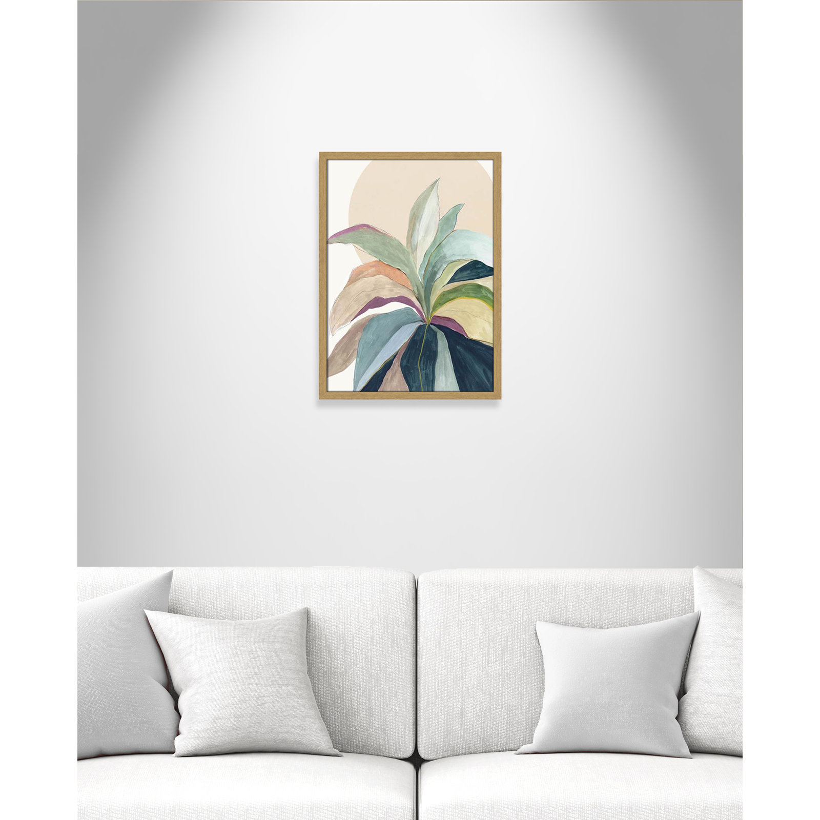 Sunny Bright Leaves II by Asia Jensen, 23" H x 17" W x 0.75" D, Natural Slim Unmatted Picture Framed