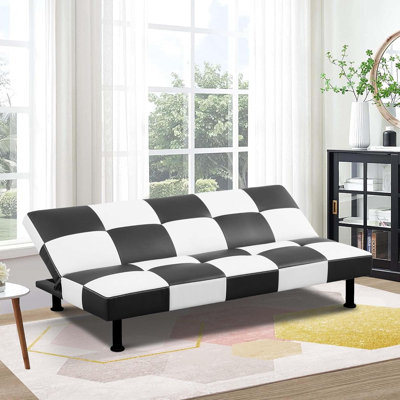 Faux Leather Living Room Sofa Bed