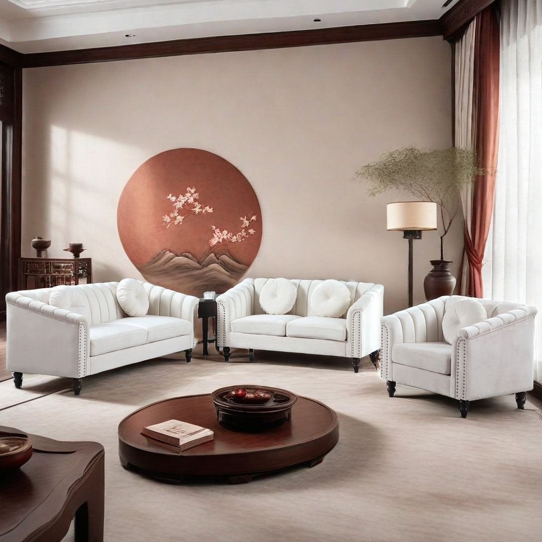 Color 3 - Piece Living Room Set Truker Upholstery 