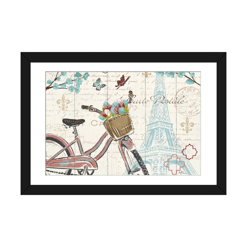 « paris tour i », impression sur toile tendue, Papier d'art encadré noir, Blanc, H 16 po x l 24 po x P 1 po
