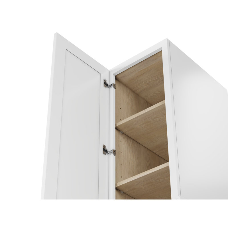 Disar 45'' Single Bathroom Vanity With Left Tall Linen Cabinet Dovetail Solid Wood Drawer Base Only, White