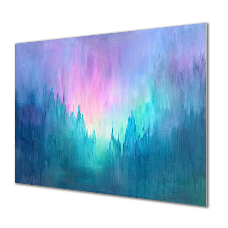 Aurorale, horizon minimal II, paysages, impression sur métal, H 12 po x l 20 po
