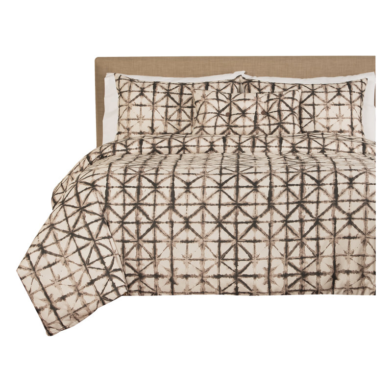 Reflection Modern & Contemporary Polyester Geometric Shapes Duvet Cover, Queen